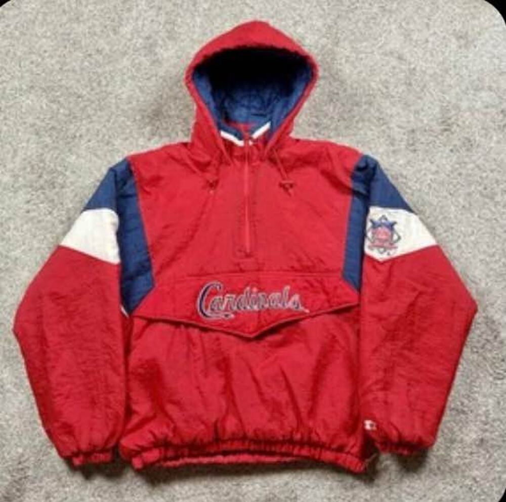 Vintage Y2K STARTER STL Cardinals pullover coat size medium